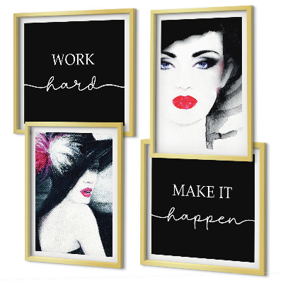 Set de cuadros modernos para salón Retratos de mujeres con labios