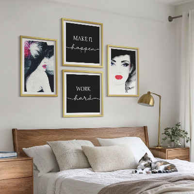 Set de cuadros modernos para salón Retratos de mujeres con labios