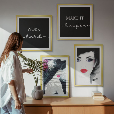 Set de cuadros modernos para salón Retratos de mujeres con labios