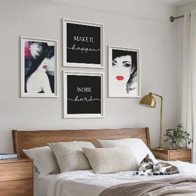 Set de cuadros modernos para salón Retratos de mujeres con labios