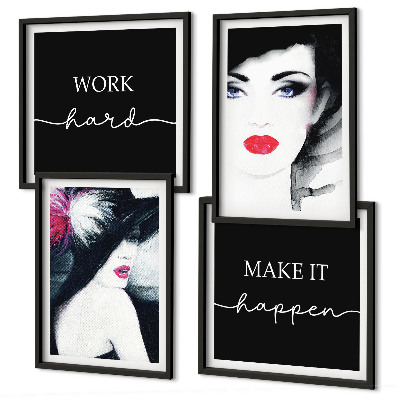 Set de cuadros modernos para salón Retratos de mujeres con labios