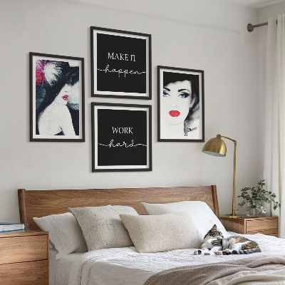 Set de cuadros modernos para salón Retratos de mujeres con labios