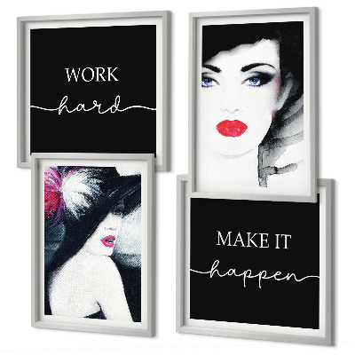 Set de cuadros modernos para salón Retratos de mujeres con labios
