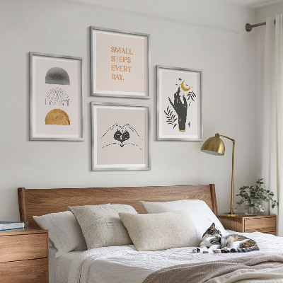 Galería de pared Ilustraciones minimalistas de estilo bohemio