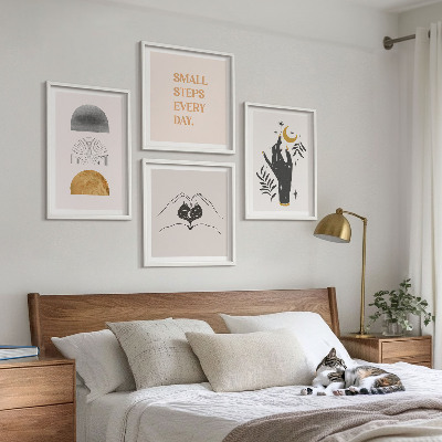 Galería de pared Ilustraciones minimalistas de estilo bohemio