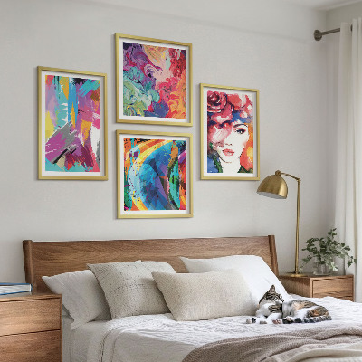 Set de cuadros modernos para salón Retrato abstracto colorido