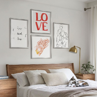 Galería de pared Letreros para casas con ilustraciones familiares