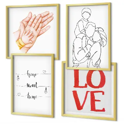 Galería de pared letreros con ilustraciones familiares para casas