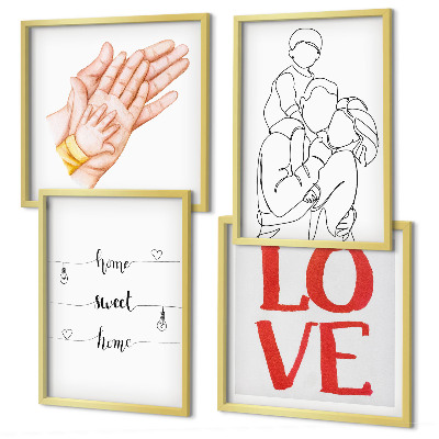 Galería de pared Letreros para casas con ilustraciones familiares
