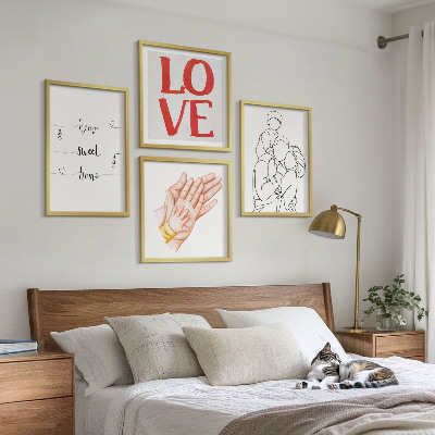 Galería de pared Letreros para casas con ilustraciones familiares