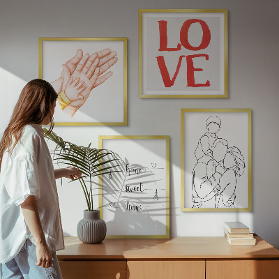 Galería de pared Letreros para casas con ilustraciones familiares