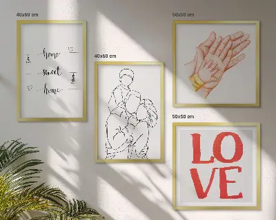 Galería de pared letreros con ilustraciones familiares para casas