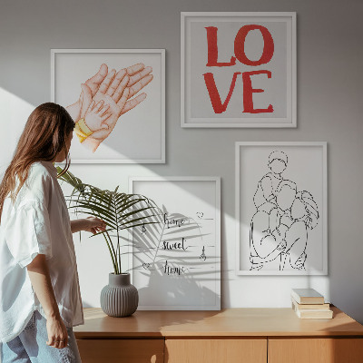 Galería de pared Letreros para casas con ilustraciones familiares