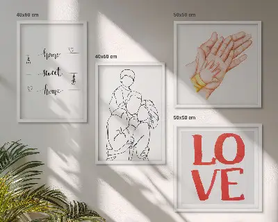 Galería de pared letreros con ilustraciones familiares para casas