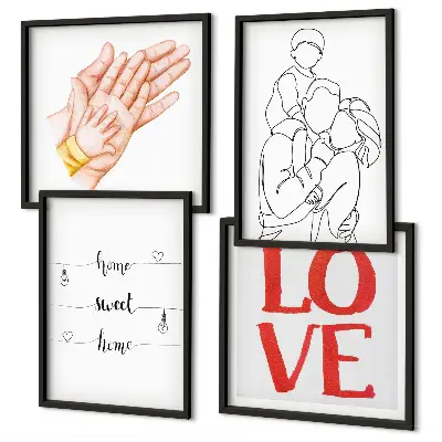 Galería de pared letreros con ilustraciones familiares para casas