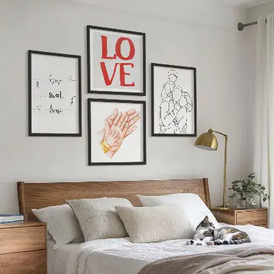 Galería de pared letreros con ilustraciones familiares para casas