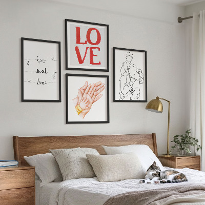Galería de pared Letreros para casas con ilustraciones familiares
