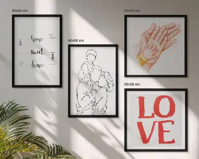 Galería de pared letreros con ilustraciones familiares para casas