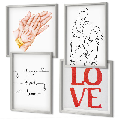 Galería de pared Letreros para casas con ilustraciones familiares