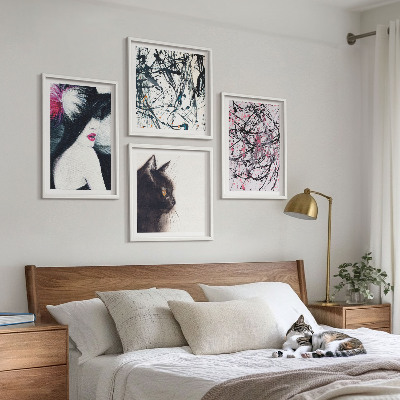 Galería de pared Patrones abstractos de pintura de gatos
