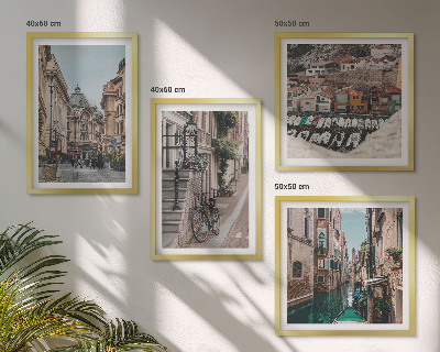 Set de 4 cuadros para salón Las encantadoras calles de las ciudades portuarias