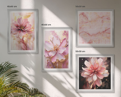 Set de cuadros modernos para salón Composiciones florales de rosas blancas