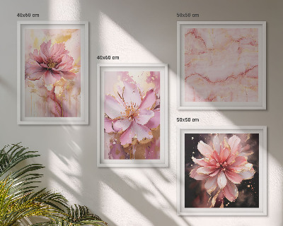 Set de cuadros modernos para salón Composiciones florales de rosas blancas