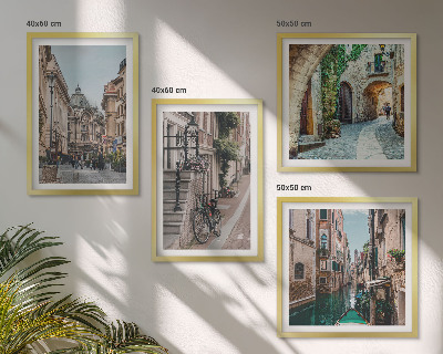Set de 4 cuadros para salón Calles venecianas, arquitectura acuática