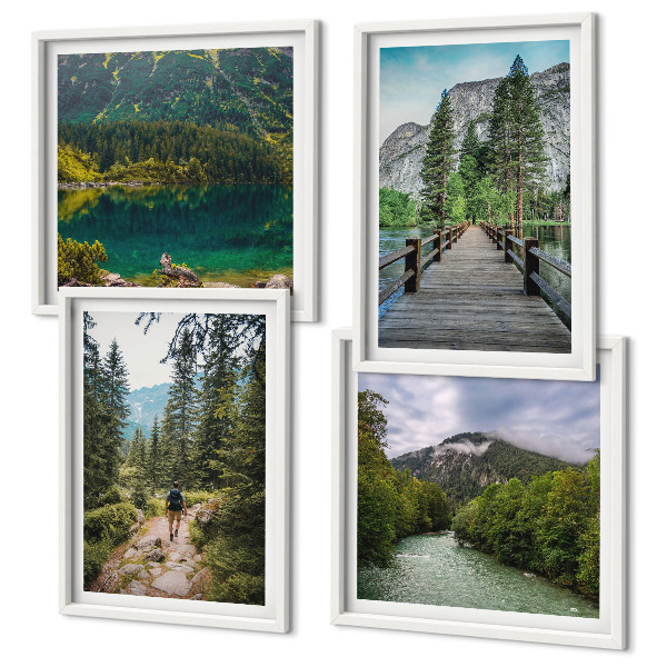Galería de pared Montañas, lagos, bosques, senderos