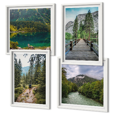 Galería de pared Montañas, lagos, bosques, senderos