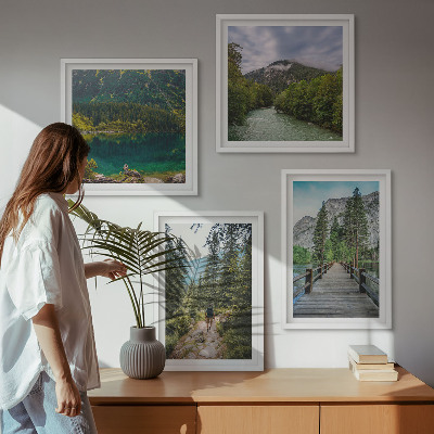 Galería de pared Montañas, lagos, bosques, senderos