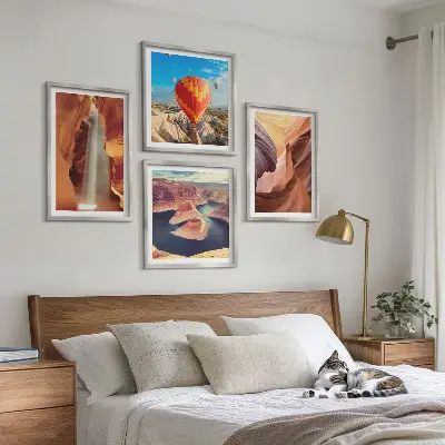 Set de cuadros modernos para salón diseño de cascada en el desfiladero del cañón