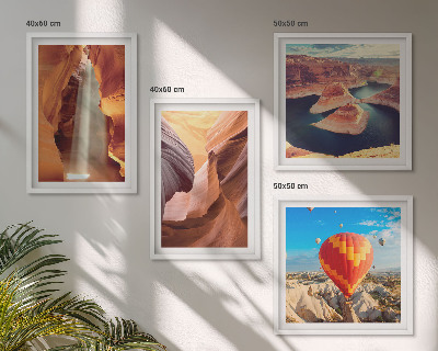 Set de cuadros modernos para salón Cascada en el desfiladero del cañón