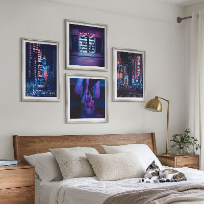 Galería de pared Ciudad nocturna con luces de neón