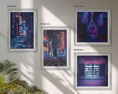Galería de pared Ciudad nocturna con luces de neón