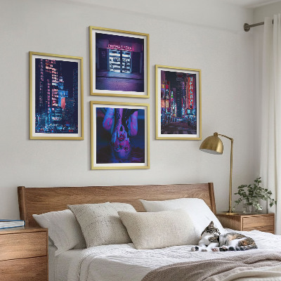 Galería de pared Ciudad nocturna con luces de neón