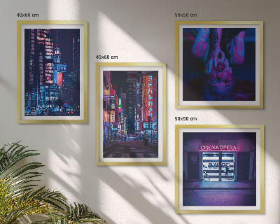 Galería de pared Ciudad nocturna con luces de neón