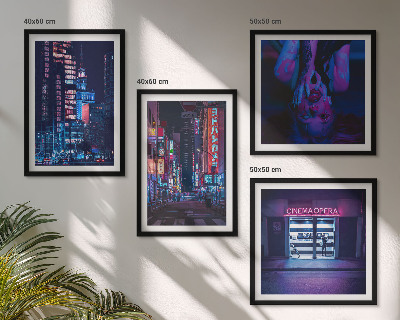 Galería de pared Ciudad nocturna con luces de neón
