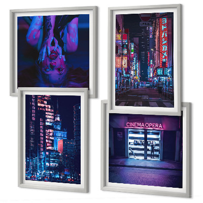 Galería de pared Ciudad nocturna con luces de neón