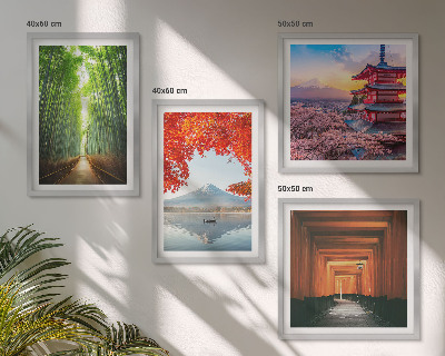 Galería de pared Bosque de bambú Fuji torii, Japón
