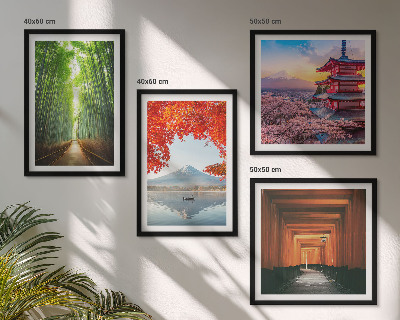 Galería de pared Bosque de bambú Fuji torii, Japón