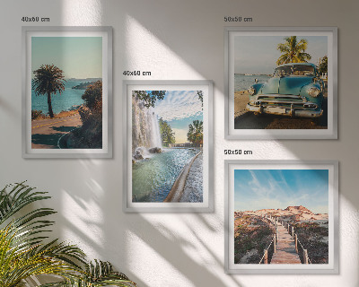 Set de cuadros modernos para salón Cascada de palmeras navideñas