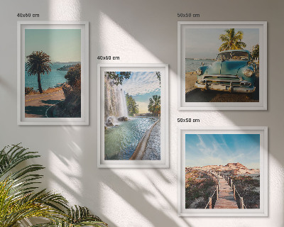 Set de cuadros modernos para salón Cascada de palmeras navideñas