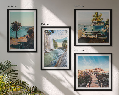 Set de cuadros modernos para salón Cascada de palmeras navideñas