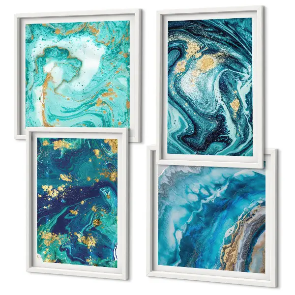 Galería de pared con cuadros de pintura abstracta decorativa