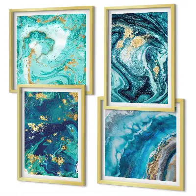 Galería de pared con cuadros de pintura abstracta decorativa