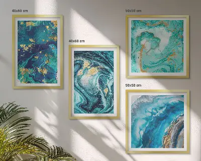 Galería de pared con cuadros de pintura abstracta decorativa