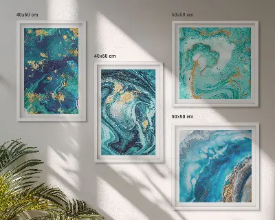 Galería de pared con cuadros de pintura abstracta decorativa