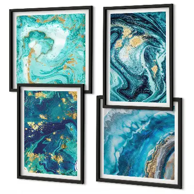 Galería de pared con cuadros de pintura abstracta decorativa