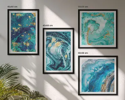 Galería de pared con cuadros de pintura abstracta decorativa